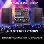 JindaAudio 4-Channel DJ Mixer with Bluetooth & FX