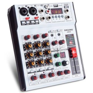 SIKUING 6-Channel Professional DJ Audio Mixer