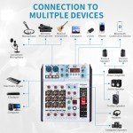 SIKUING 6-Channel Professional DJ Audio Mixer
