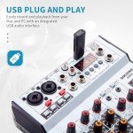 SIKUING 6-Channel Professional DJ Audio Mixer