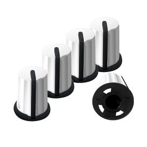 5 Pack Replacement Knobs for DJ Mixers (White)