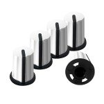 5 Pack Replacement Knobs for DJ Mixers (White)