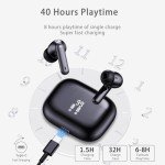 Bluetooth 5.4 Wireless Earbuds with 40H Playtime