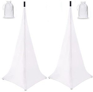 Universal DJ Speaker Stand Cover - Two Pack White