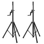 2x Tripod Wind-Up Speaker Stands for DJs