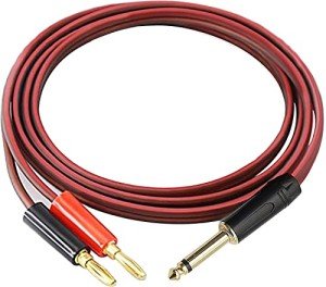 1/4 TS to Dual Banana Plug Audio Cable