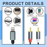 RCA Aux Cable for iPhone, iPad, iPod