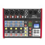 Red Bluetooth 6-Channel Portable DJ Mixer