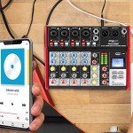 Red Bluetooth 6-Channel Portable DJ Mixer