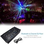 Pyle 6-Channel Bluetooth DJ Mixer with LED Lights