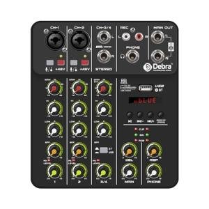D Debra V4 4-Channel DJ Mixer with Bluetooth