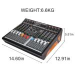 8-Channel DJ Mixer with Amplifier and Effects