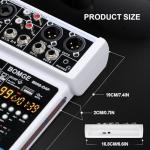 BOMGE-04F 4-Channel DJ Mixer with Bluetooth and Effects