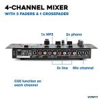 VONYX STM3030 4 Channel DJ Mixer with Bluetooth