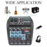 4-Channel DJ Audio Mixer with USB Interface