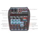 4-Channel DJ Audio Mixer with USB Interface