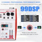 Yamnweo MW-6 Portable 6-Channel DJ Mixer