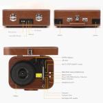VOKSUN Portable Bluetooth Vinyl Turntable with Speakers