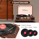 VOKSUN Portable Bluetooth Vinyl Turntable with Speakers