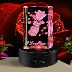 YVVV 360° LED Electric Turntable with 8 Colors