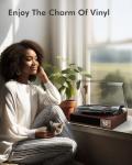 VOKSUN Bluetooth Vinyl Turntable with Built-in Speaker