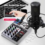 BOMGE 4-Channel Professional Audio Mixer with Bluetooth