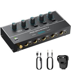 YGiTK 4 Channel Mini Audio Mixer for Instruments