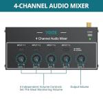 YGiTK 4 Channel Mini Audio Mixer for Instruments
