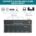 YGiTK 4 Channel Mini Audio Mixer for Instruments
