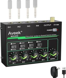 Aveek 4 Channel Low-Noise Audio Mixer