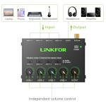 LiNKFOR 4 Channel Mini Audio Mixer with RGB Lights