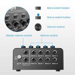 Moukey 8-Channel Low-Noise Mini Audio Mixer