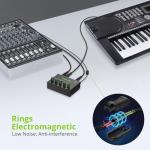 LiNKFOR 4 Channel Mini Audio Mixer with RGB Lights