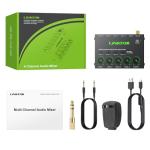 LiNKFOR 4 Channel Mini Audio Mixer with RGB Lights