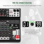 MIZISNR 6-Channel DJ Audio Mixer with Bluetooth