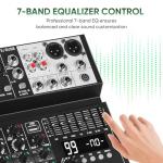MIZISNR 6-Channel DJ Audio Mixer with Bluetooth