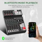 MIZISNR 6-Channel DJ Audio Mixer with Bluetooth