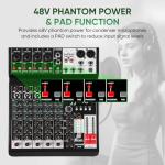 MIZISNR 6-Channel DJ Audio Mixer with Bluetooth
