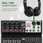 MIZISNR 6-Channel DJ Audio Mixer with Bluetooth