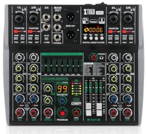 XTUGA 6 Channel DJ Mixer with Bluetooth & Effects