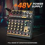 Mini6 Professional Audio Mixer for Streaming and DJing