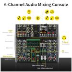 XTUGA 6 Channel DJ Mixer with Bluetooth & Effects