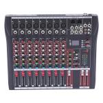 8-Channel DJ Mixer with LCD Display and EQ