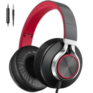 Ailihen Foldable Over-Ear Wired Headphones with Mic