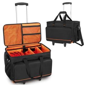 Trunab Rolling DJ Cable Bag with Dolly and Dividers