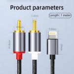 iPhone Lightning to RCA Audio Cable 1m
