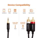 3.5mm to Dual RCA Audio Cable - 2.4m
