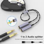1/4" TRS Splitter Cable - Dual Output Y Adapter