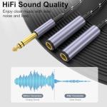 1/4" TRS Splitter Cable - Dual Output Y Adapter