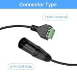 GINTOOYUN 3 Pin XLR Male to Terminal Adapter Cable